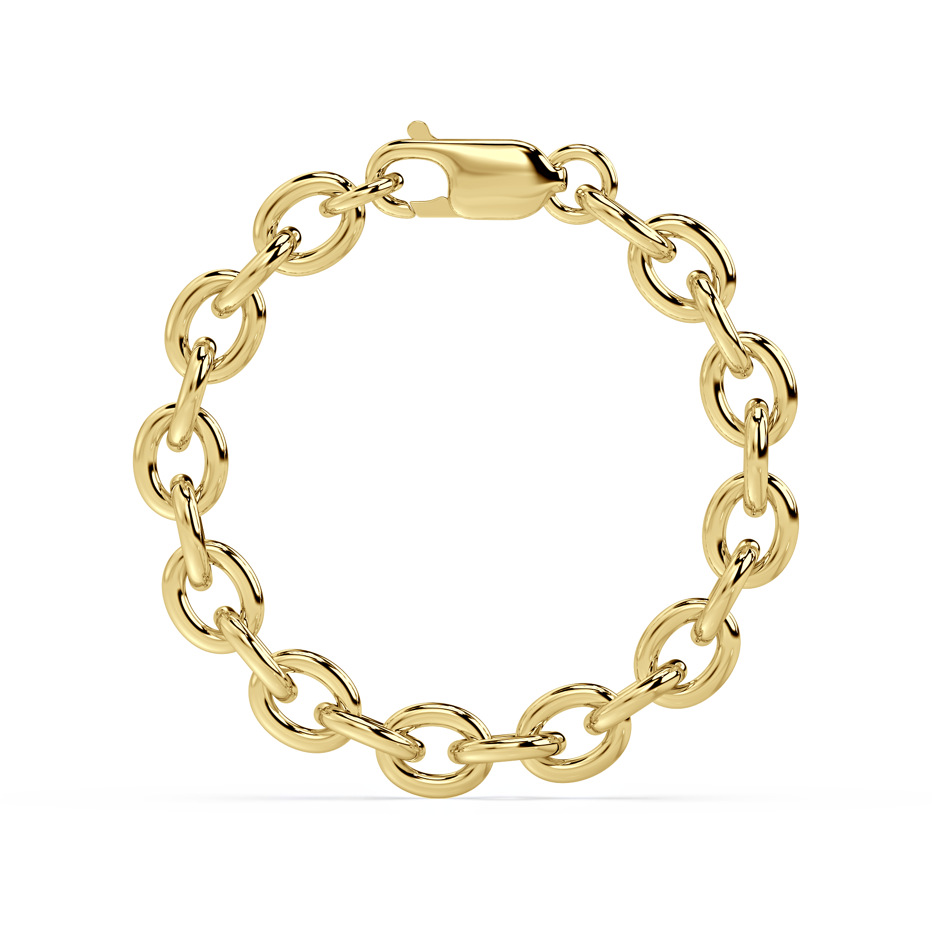 HOLLOW LINK BRACELET in 14k gold