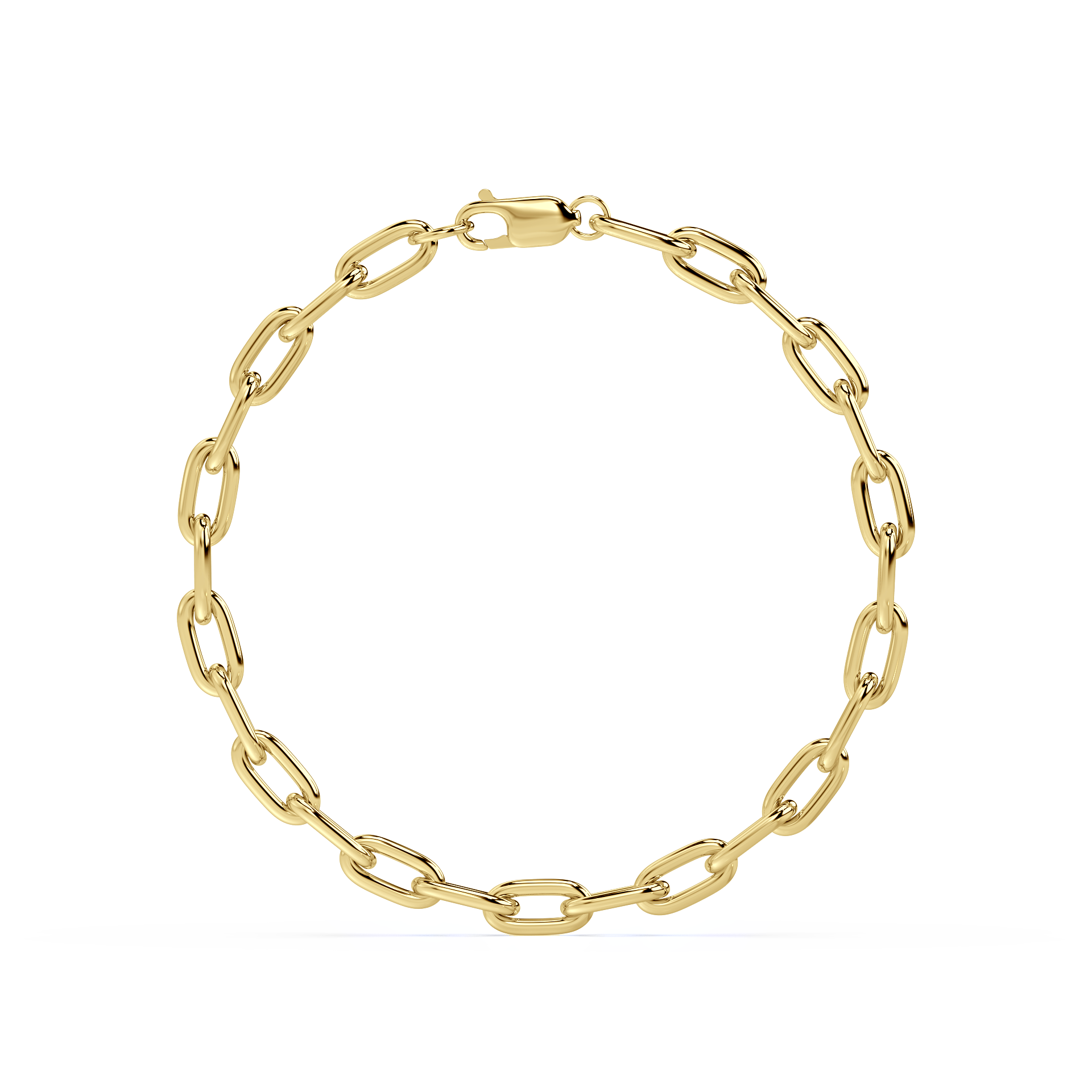 ROUNDED RECTANGLE LINK BRACELET in 14k gold