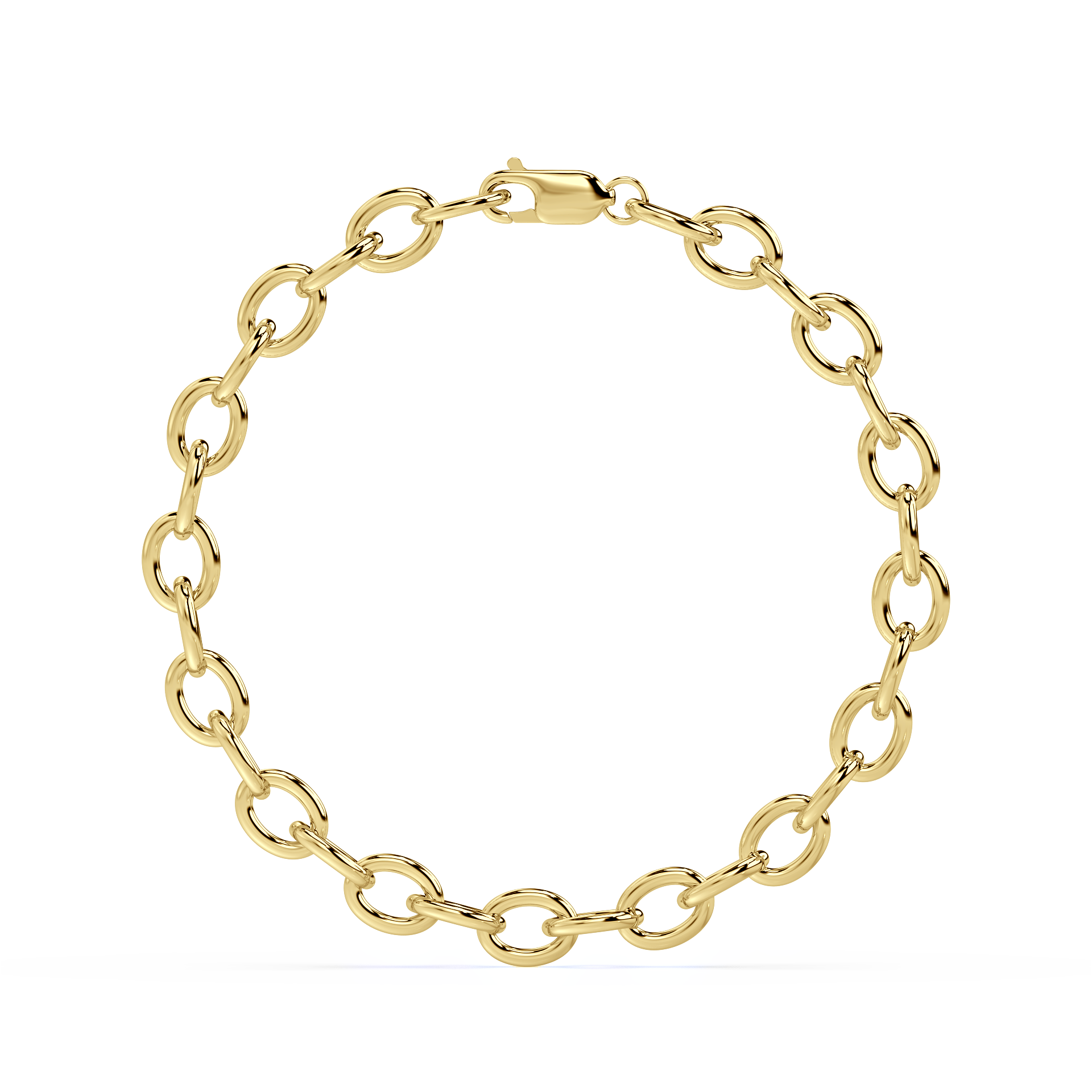 SOLID LINK BRACELET in 14k gold