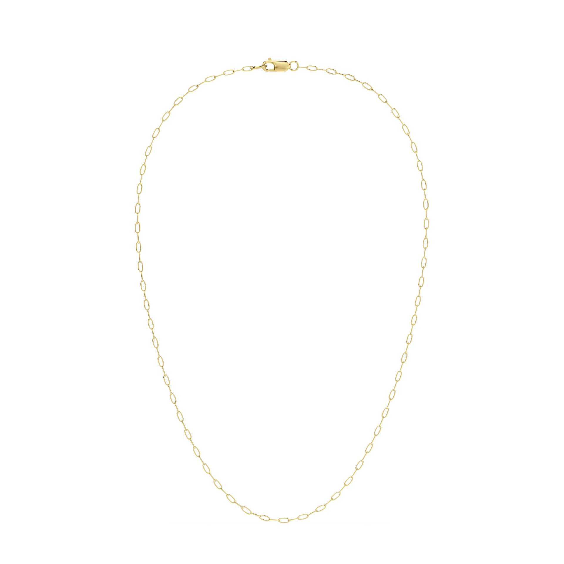 THIN PAPERCLIP LINK CHAIN in 14k gold