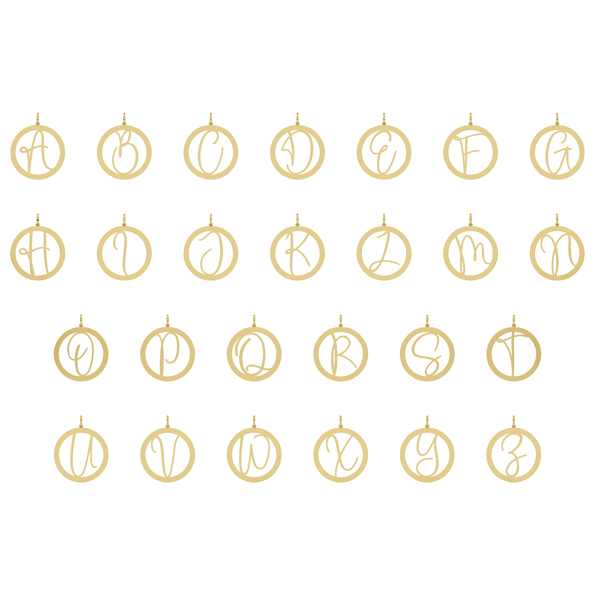 HANDWRITTEN SCRIPT COCCO CHARM in 14k gold
Charming Cocco’s Handwritten Script Cocco Charms in our signature original circle cutout design reimagine the popular initial charm with an updated contemporary look.
These 14k yellow gold charms - in an organic & whimsical script initial design - are perfect for pairing with charm bracelets, charm necklaces, as a single pendant or with layered necklaces. And, the clean silhouette allows for effortless wear as they won’t catch on clothing or other jewelry.